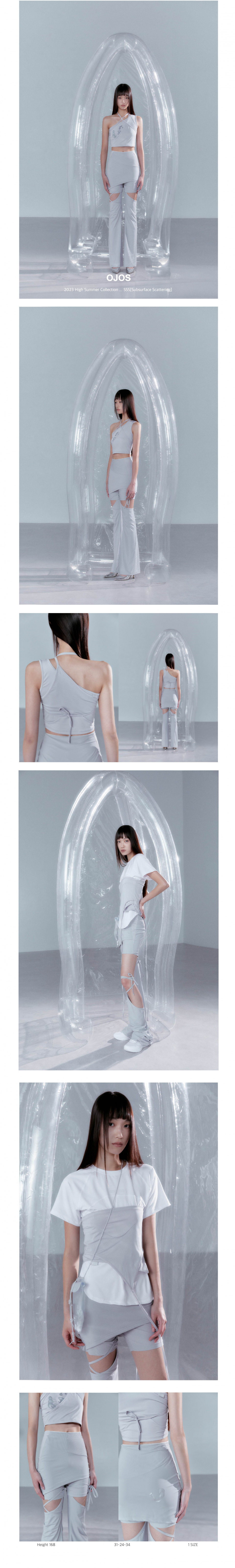오호스(OJOS) Detachable Strap Skirt Shorts / Grey - 사이즈 & 후기