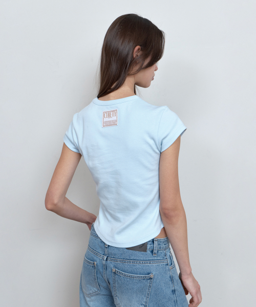 C 90S LINE BASIC T-SHIRT_LIGHT BLUE