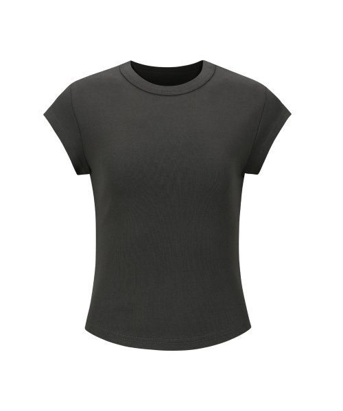 C 90S LINE BASIC T-SHIRT_CHARCOAL