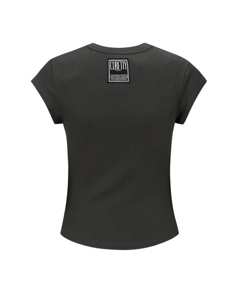 C 90S LINE BASIC T-SHIRT_CHARCOAL