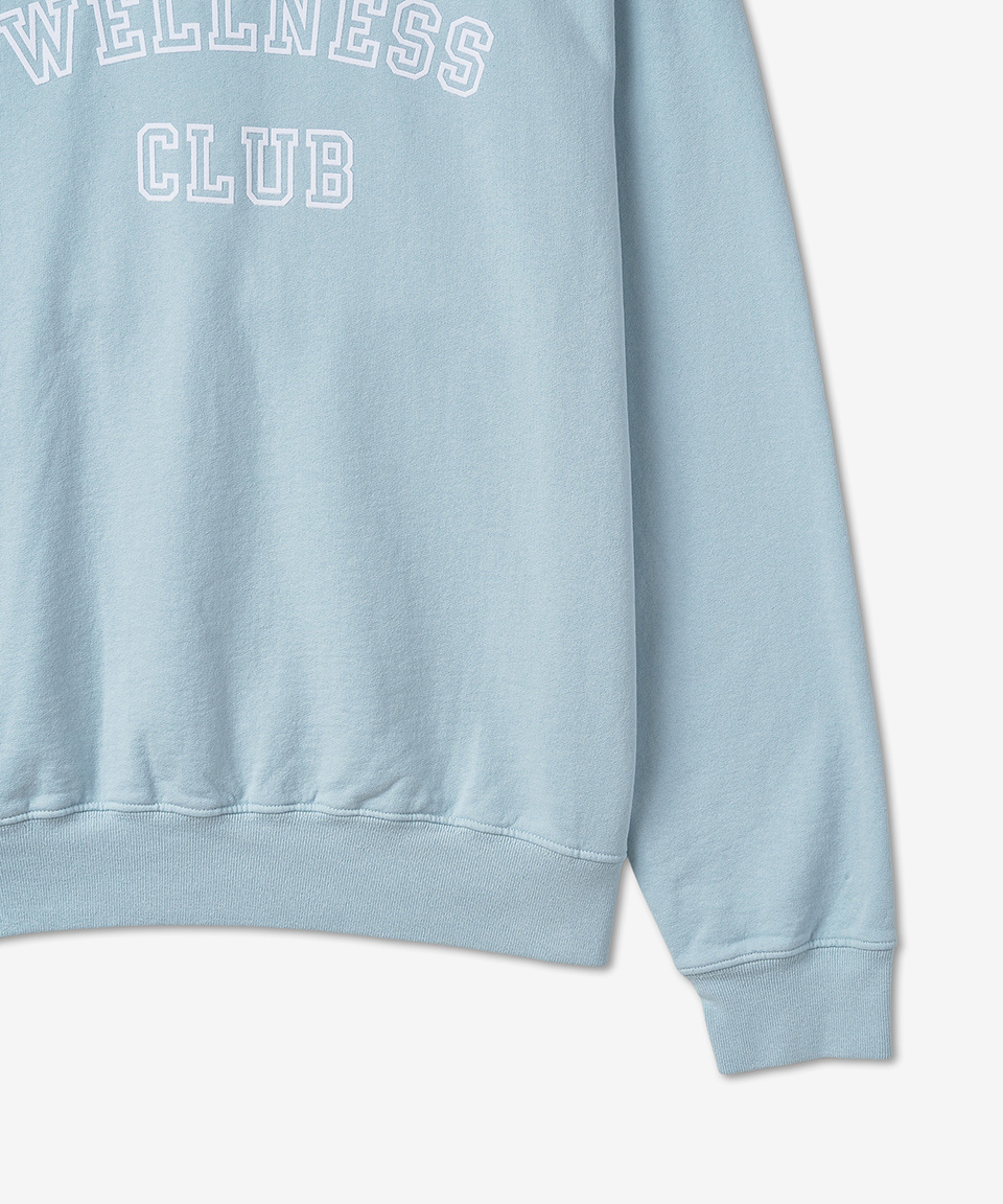 ★Sporty & Rich★ Wellness Club Sweatshirt Light Blue CR761B WELLNESSCLUBFLOCKEDCREWNECKBAB