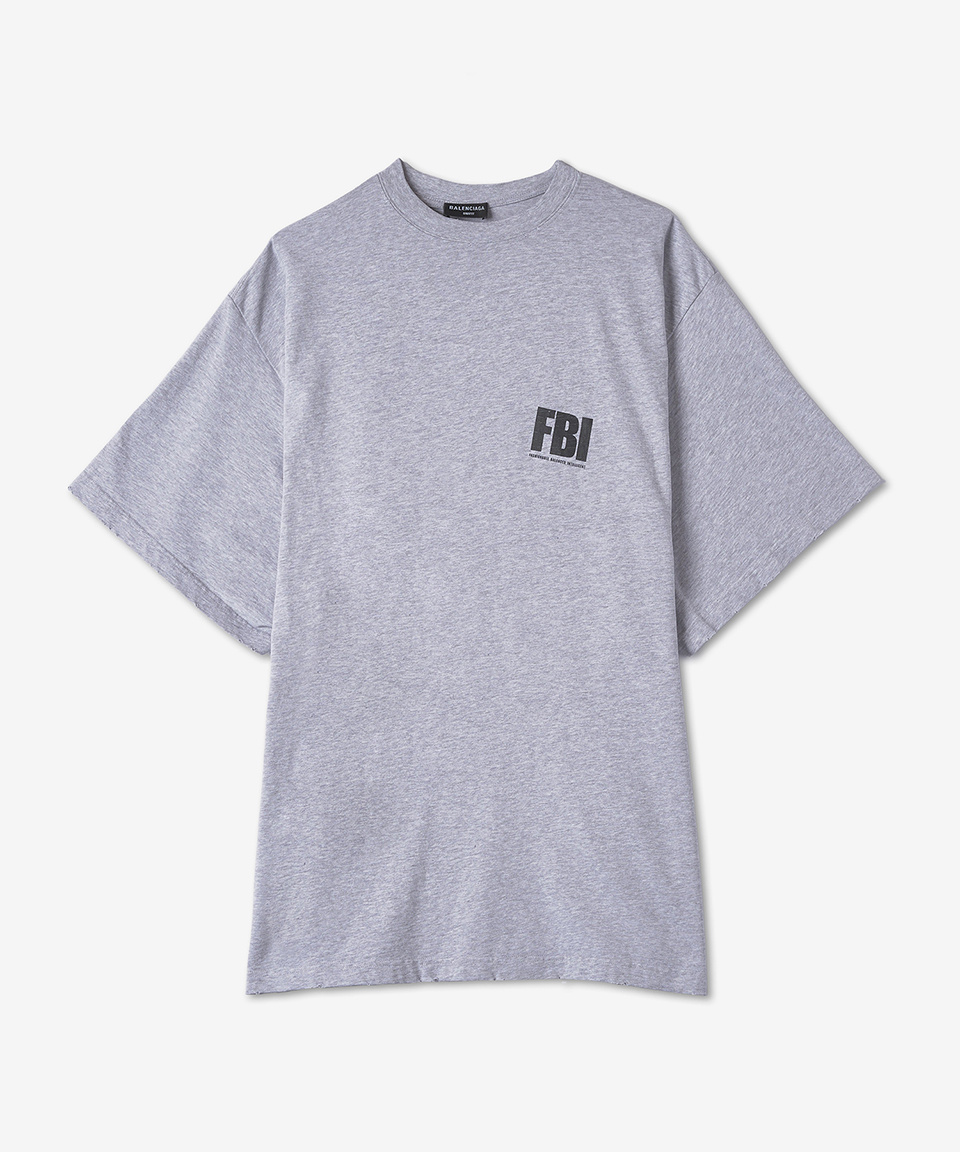 Tシャツ・カットソー *BALENCIAGA* FBI Logo Print Short Sleeve T-Shirt Gray 681314 MUSINSA | BALENCIAGA FBI Logo Print Short Sleeve T-Shirt