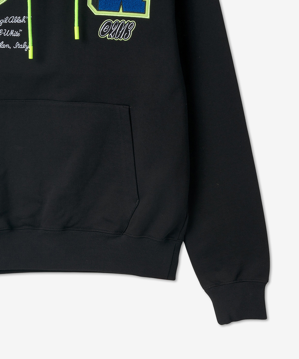 【Off White】 Varsity Patch Slim Hoodie MUSINSA | Off White Varsity Patch Slim Hoodie - Black