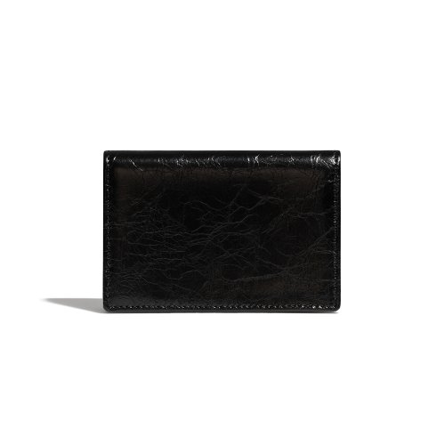 CRINKLE NAME POCKET - BLACK