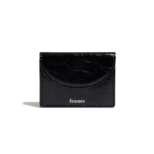 CRINKLE HALFMOON MINI WALLET - BLACK