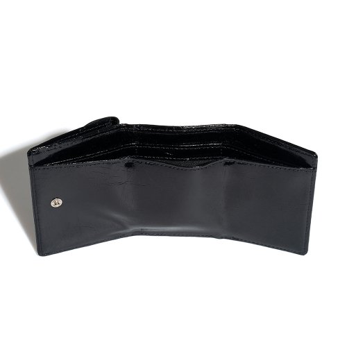 CRINKLE HALFMOON MINI WALLET - BLACK