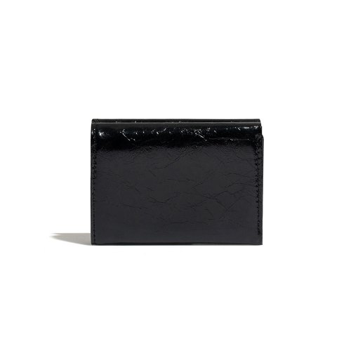 CRINKLE HALFMOON MINI WALLET - BLACK