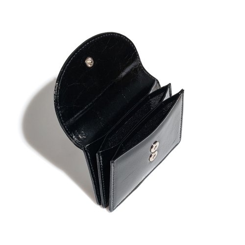 CRINKLE HALFMOON ACCORDION POCKET - BLACK