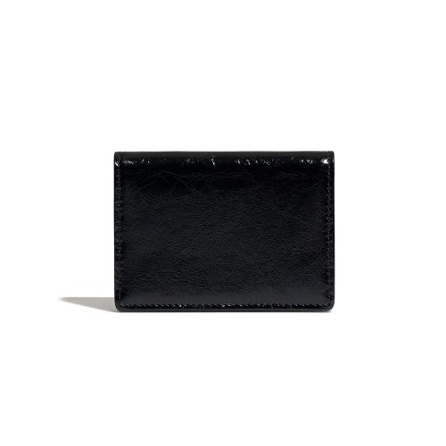CRINKLE HALFMOON ACCORDION POCKET - BLACK