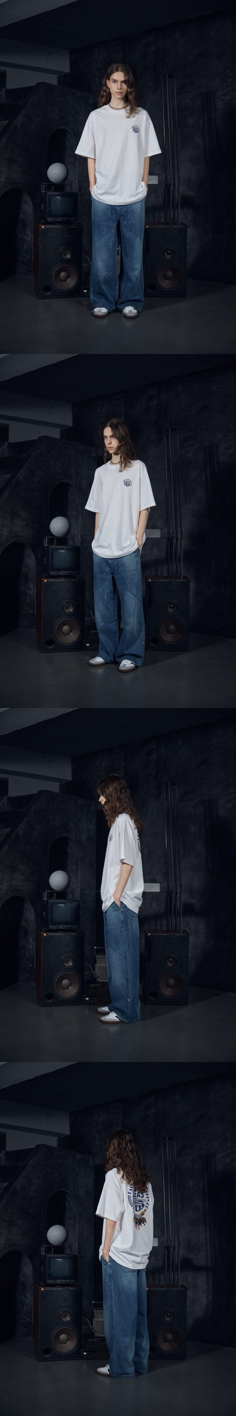 LAYER WIDE DENIM PANTS WASHED - 3 COLORS INDIGO