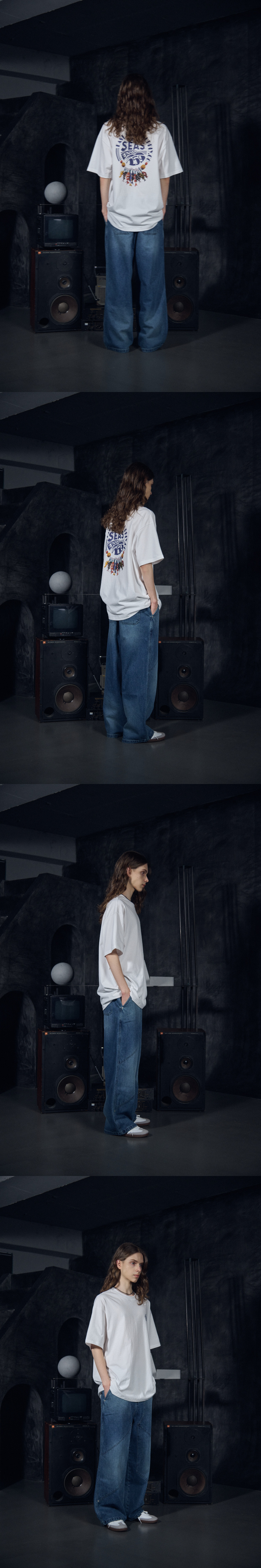 LAYER WIDE DENIM PANTS WASHED - 3 COLORS INDIGO