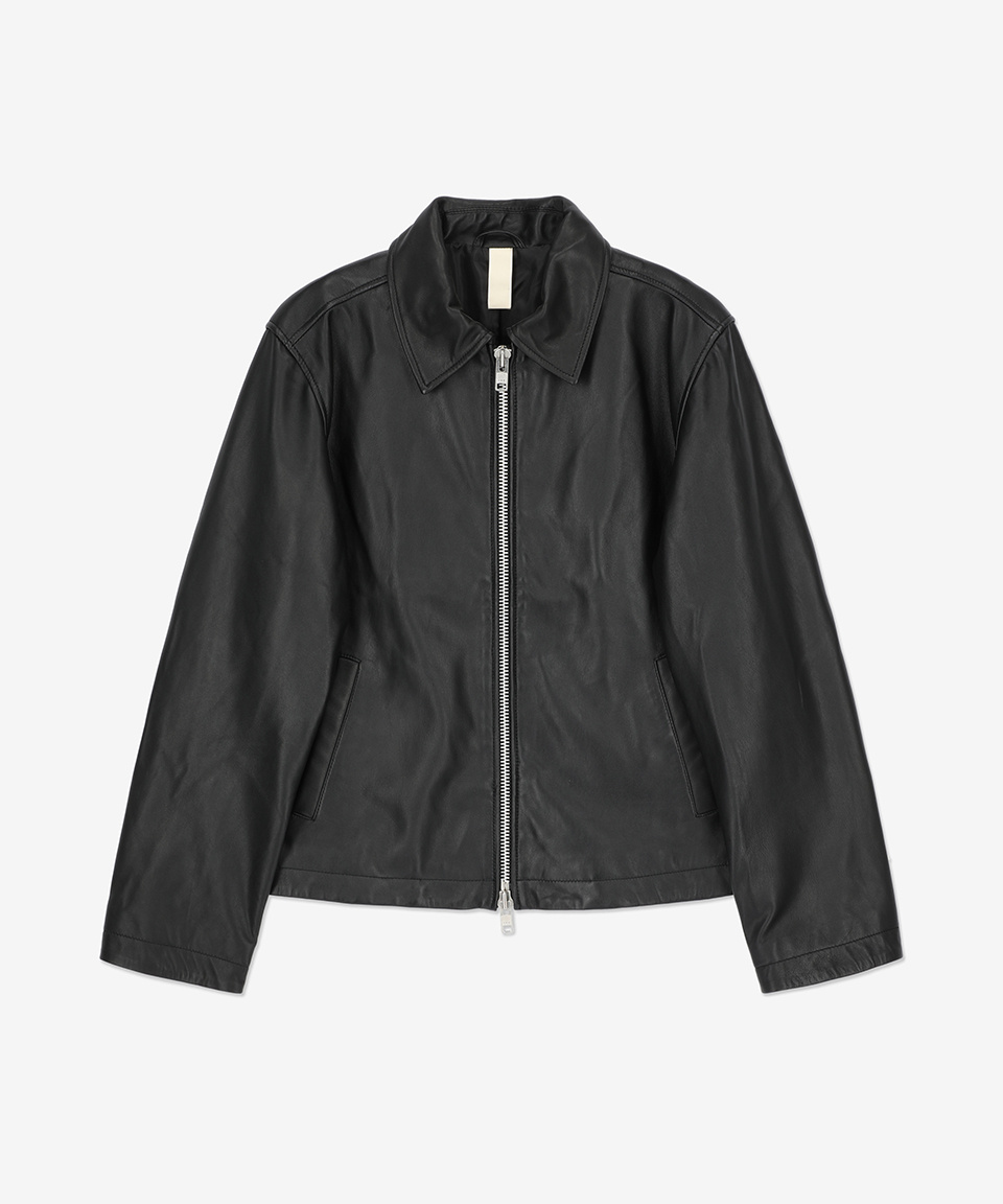 MUSINSA | SUNFLOWER Men's Short Leather Jacket - Black