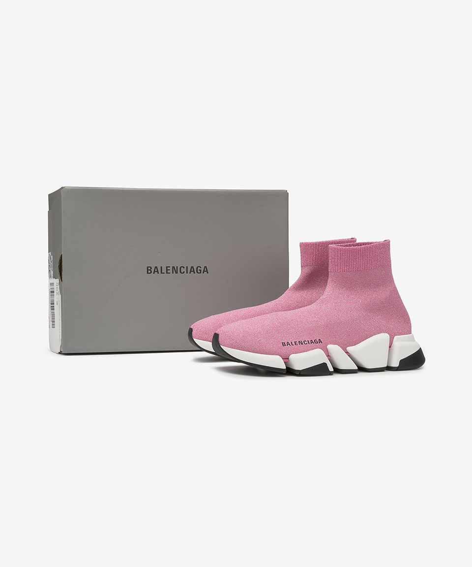 BALENCIAGA スヒトスニカ2.0 617196W2DB1 1013 Women's Speed 2.0 Recycled Knit Sneaker in Black | Balenciaga US