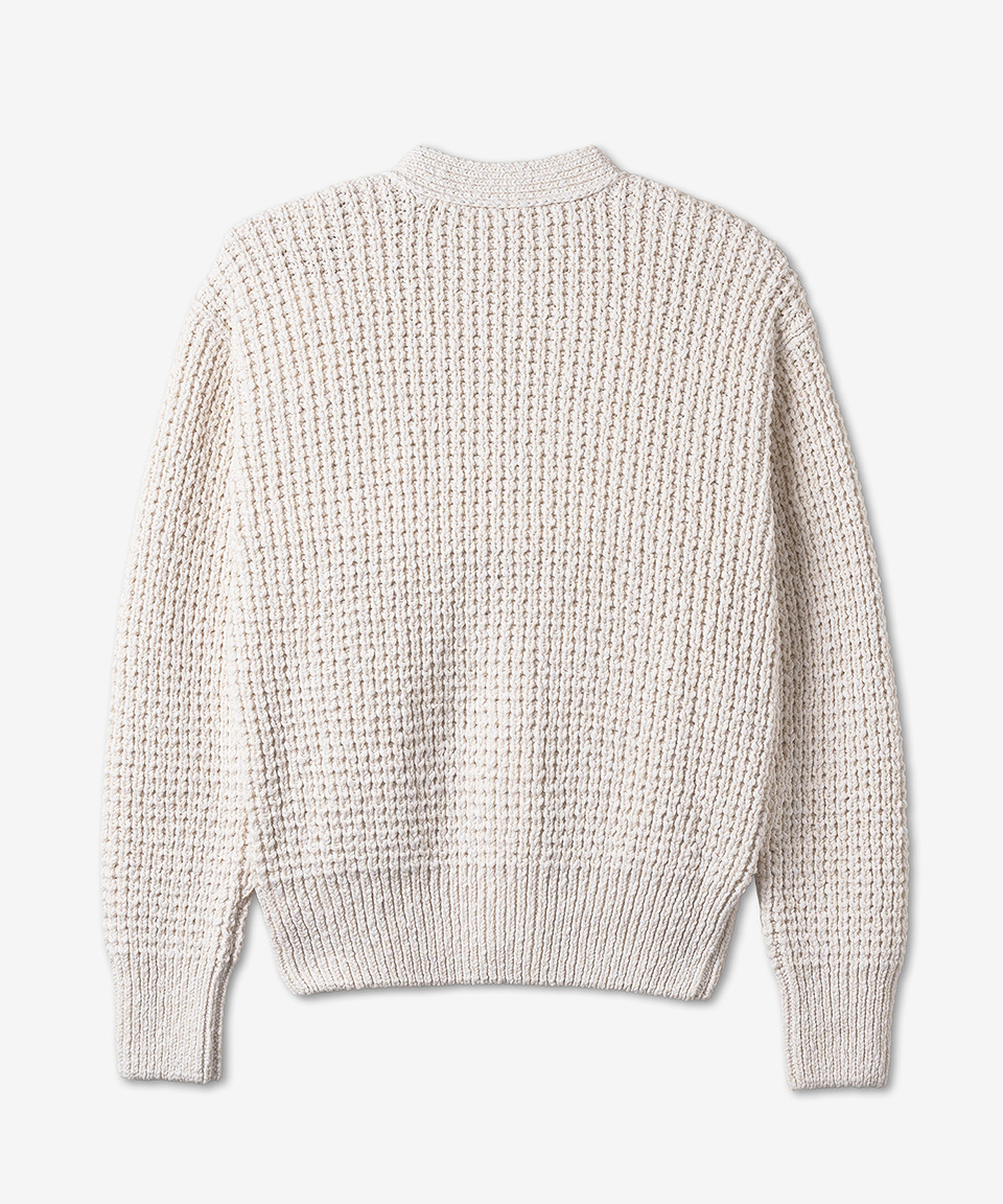 ★AMI PARIS★ Waffle Knit Cardigan Natural White UKC061KN000 MUSINSA | AMI Waffle Knit Cardigan - Natural White