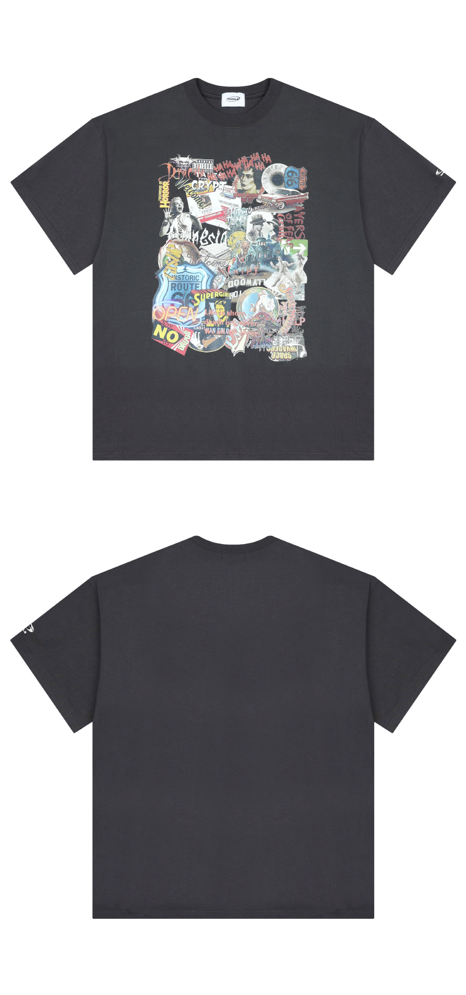 MUSINSA | GRAILZ COLLAGE T-SHIRTS [CHARCOAL]
