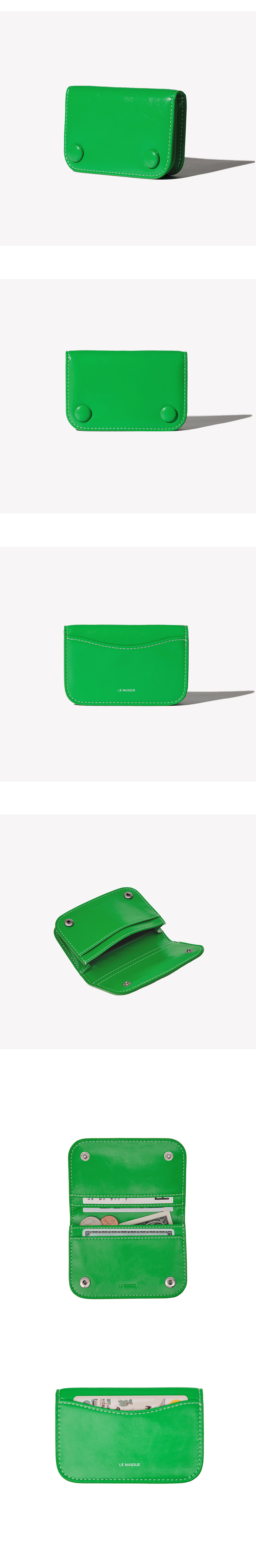 ★lemasque★ Dot Compact Business Card Holder Green L0892170 ☆lemasque☆ Dot Compact Business Card Holder Green L0892170