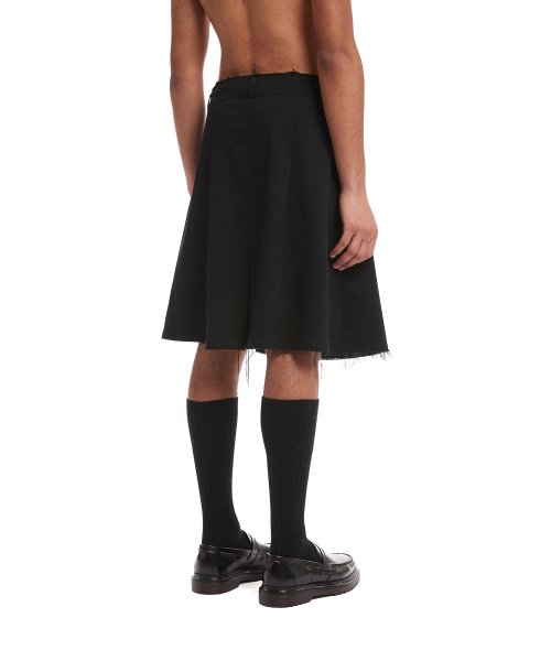 Black Pleated Wrap Skirt