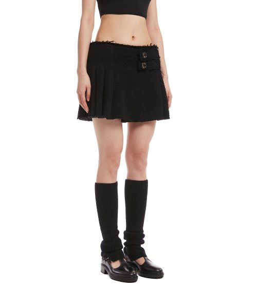 Black Pleated Mini Skirt