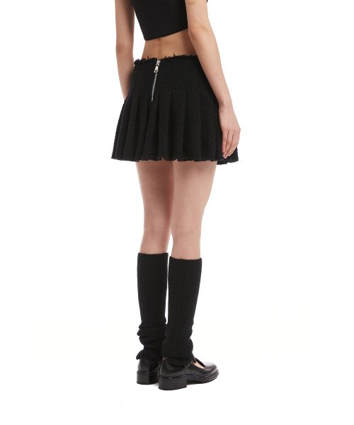 Black Pleated Mini Skirt