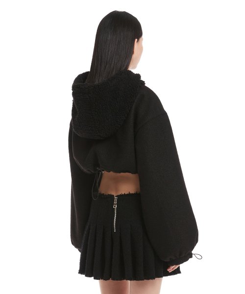Black Crop Hoodie Jumper