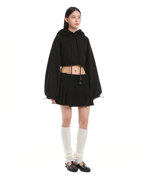 Black Crop Hoodie Jumper
