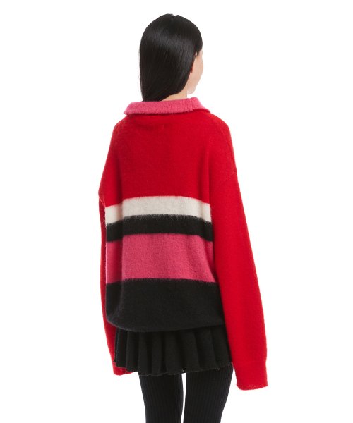Red Stripe Knit Sweater