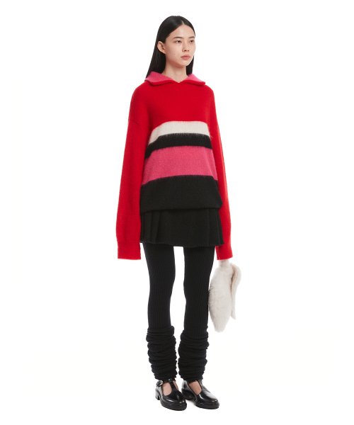 Red Stripe Knit Sweater