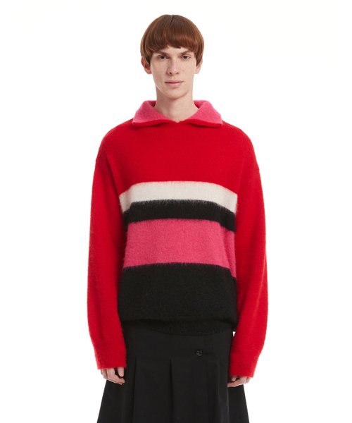 Red Stripe Knit Sweater