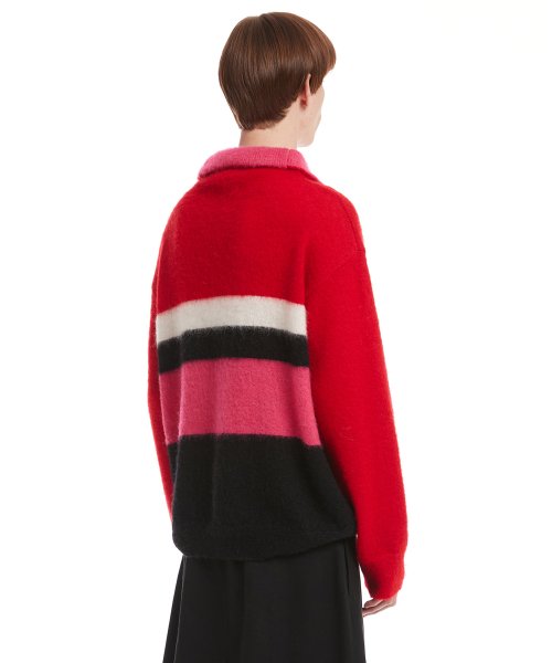 Red Stripe Knit Sweater