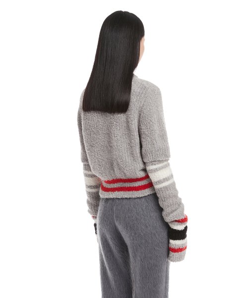 Grey Detachable sleeves Sweater