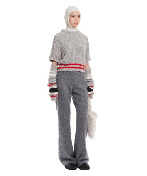 Grey Detachable sleeves Sweater