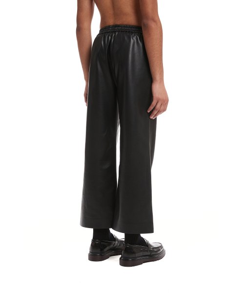 Black Faux-Leather Lounge Pants