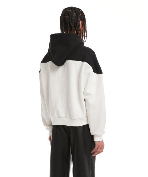 White Paneled Hoodie