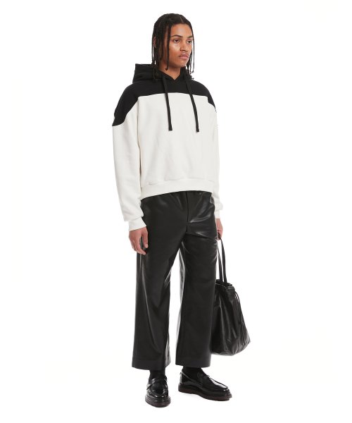 White Paneled Hoodie