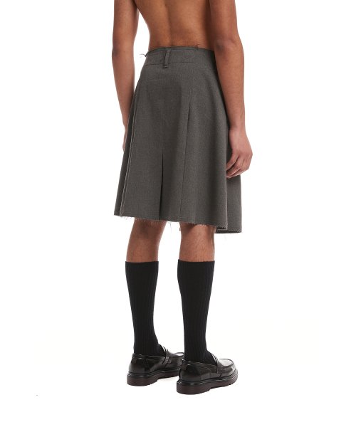 Grey Pleated Wrap Skirt