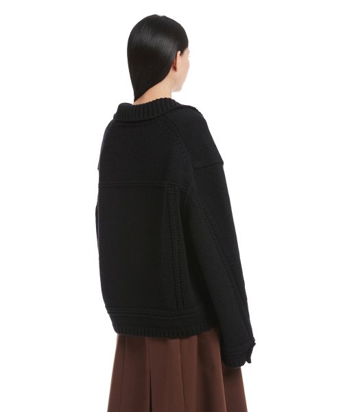 Black Jacket Knit Cardigan