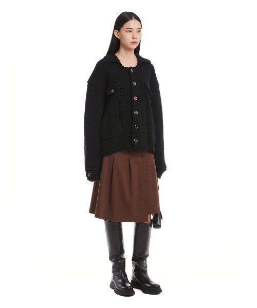 Black Jacket Knit Cardigan