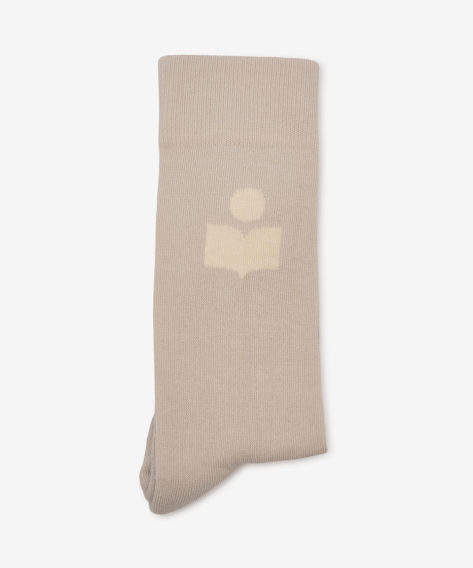 MUSINSA | ISABEL MARANT Shiloki Logo Socks - ECRU