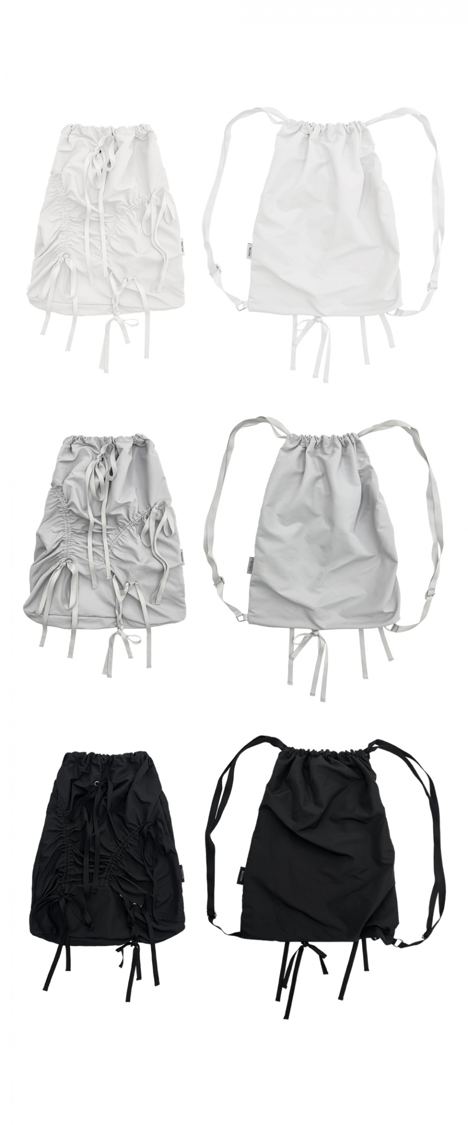 【NACHE】LIGHT SHIRRING GYM SACK MUSINSA | HUG YOUR SKIN X shirring gym sack backpack (black)
