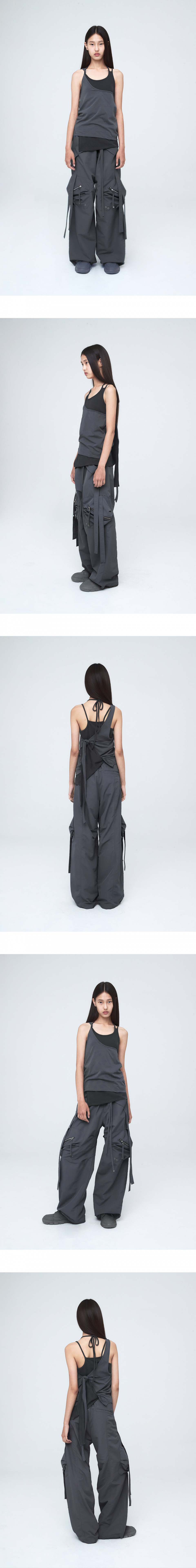나체(NACHE) CONVEX TIE CARGO PANTS (UNISEX) CHARCOAL