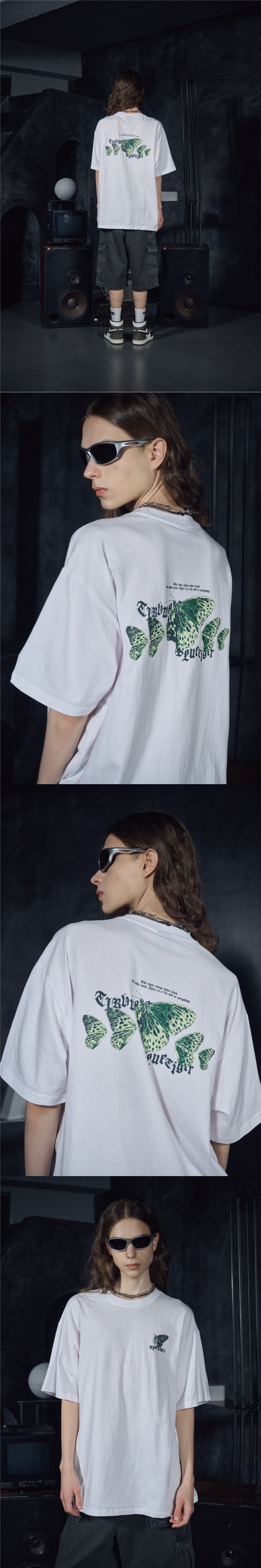 【CPGN STUDIO】23SS★ Blue Butterfly Short Sleeve Tee MUSINSA公式 | CPGN STUDIO Blue Butterfly Short Sleeve Tee White