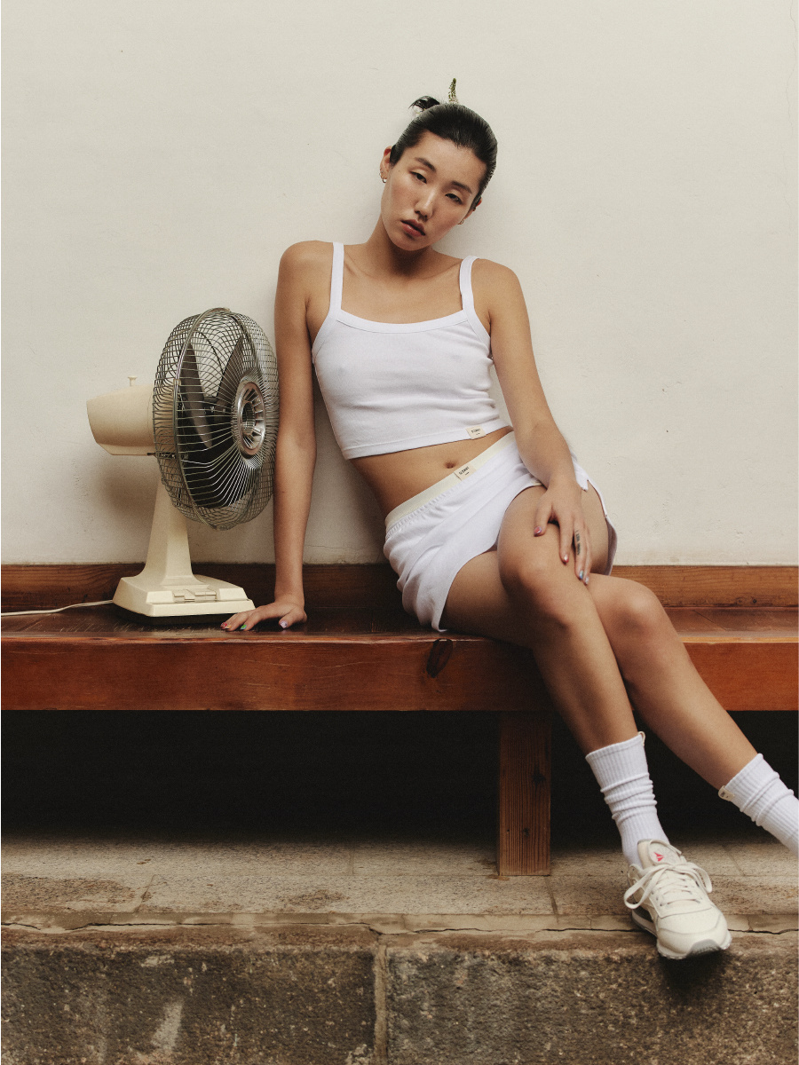 MUSINSA | GLOWNY G CLASSIC SHORT TANK (WHITE)