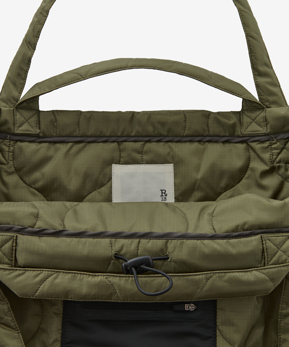 ★R13★ Oversized padded tote bag Olive R13WA046A045 R13WA04 MUSINSA | R13 Oversized padded tote bag - Olive / R13WA046A045