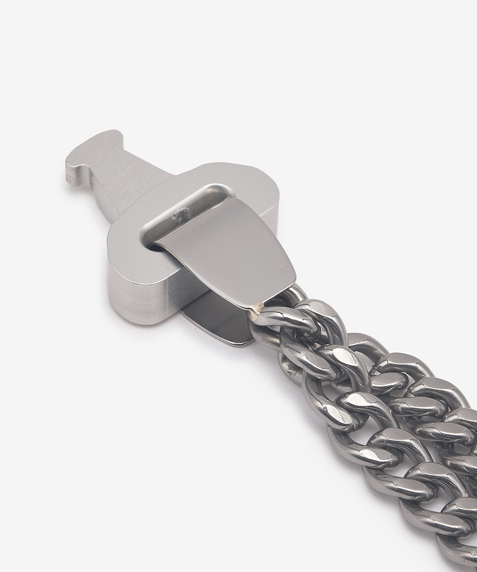 ★ALYX★ Double Chain Bracelet Silver AAUJW0216OT01GRY0002 1017 Alyx 9SM 2X Chain Buckle Bracelet - Silver – Kith Europe