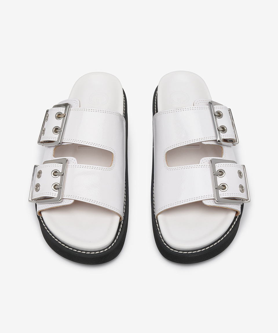 【GANNI】Buckle Double Strap Platform Sandals/全国送料無料 GANNI Buckle Two Strap Sandals Box Oleatex | Shopbop