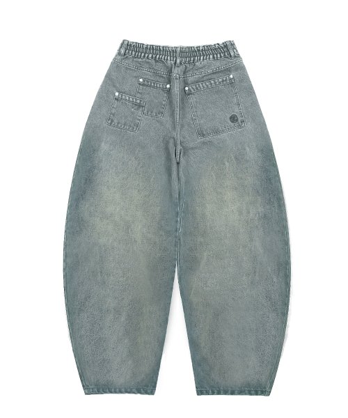 XP172 빅 와이드 벌룬 데님 팬츠 (BLUE)