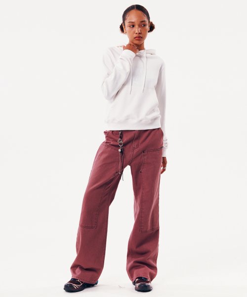 STITCH POINT COTTON CARPENTER PANTS [PINK]