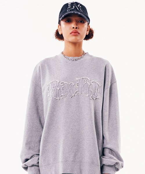 FRINGE LOGO SWEAT SHIRT [GREY]
