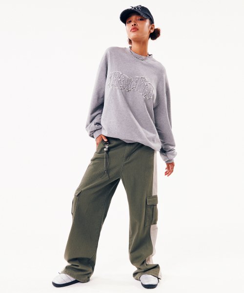 FRINGE LOGO SWEAT SHIRT [GREY]