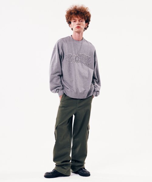 FRINGE LOGO SWEAT SHIRT [GREY]